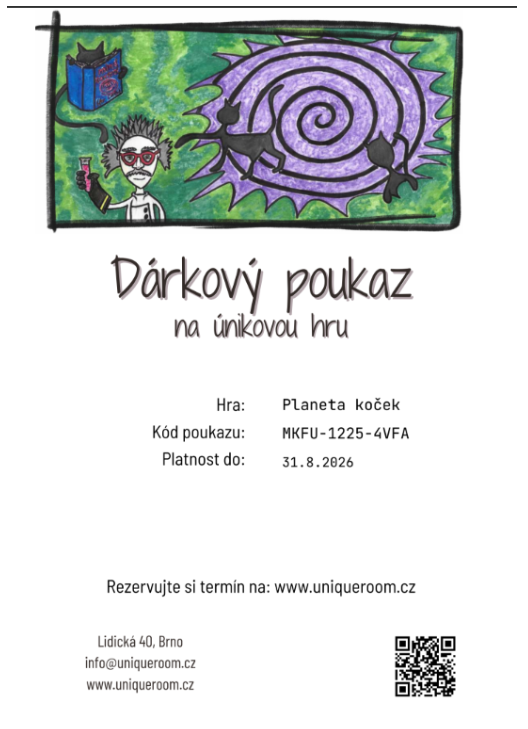 Elektronický voucher – Planeta koček (ukázka)